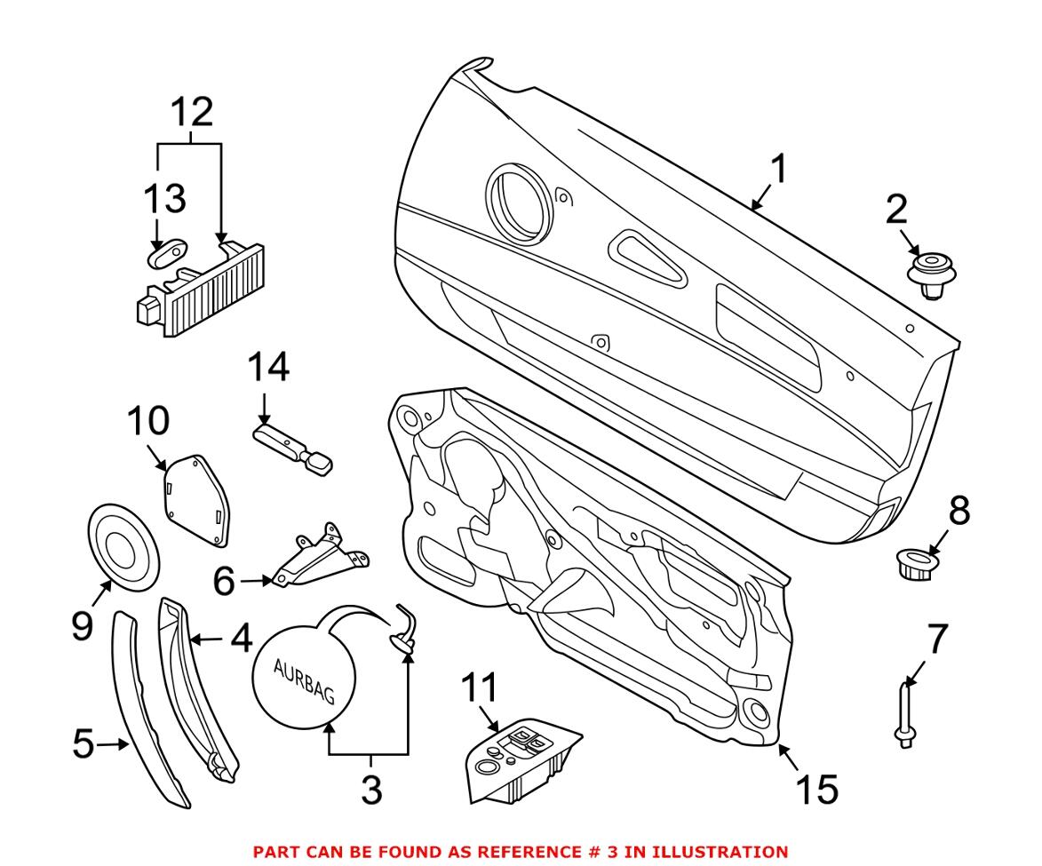 BMW Air Bag Trim Cover - Front (Black) 51417066500